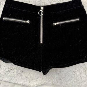 by the way. Black High Waist Zippered Shorts